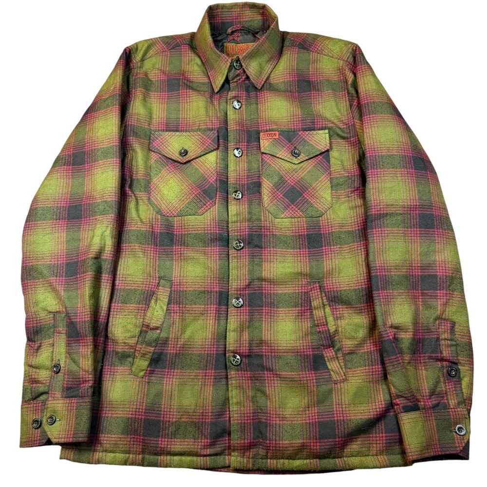 Dixxon Flannel The Payback Plaid Jacket Mens XS Quilted Zip Snap Moto Grunge NEW